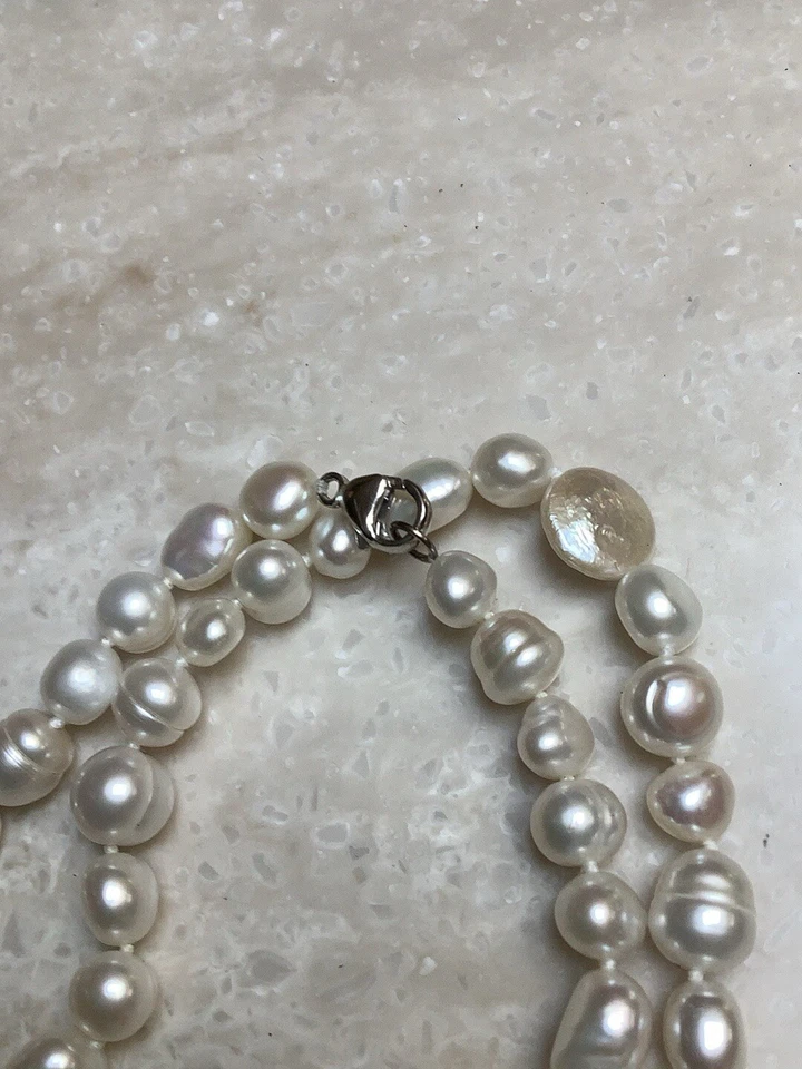 Honora 白色硬币和圆形珍珠项链全新无标签 60 英寸 — 第 4/4 张图片