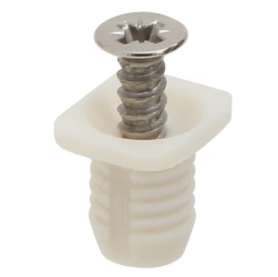 Silverline 8mm Plastic Hinge Dowel Inserts with Screws, 50 Pcs-100Pcs