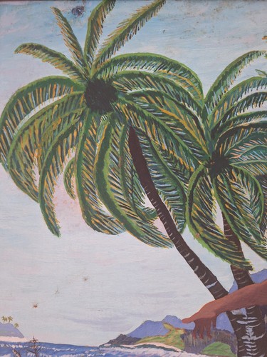Peinture Ancienne Huile Sur Toile Femme Danseuse Des Île Tahiti Tableau Encadré - Photo 12 sur 16