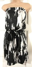 Obakki Marble print strapless dress UK10 EU38 US6