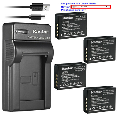 Kastar Battery Slim USB Charger for Fujifilm NP-W126 BC-W126 & Fujifilm X100F