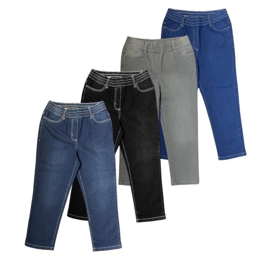 Ladies Cropped Denim Jean 3/4 Straight Leg Elasticated Waist Summer Pants BR411
Opens in a new windo