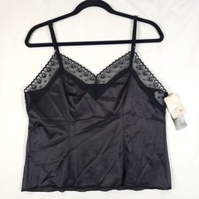 Vintage Sears Camisole Womens 38 100% Nylon Black Cami Adjustable NOS USA Made