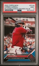 2023 TOPPS NOW #PCA6 CORBIN CARROLL ROOKIE PLAYERS CHOICE BLUE /49 PSA 10 MINT