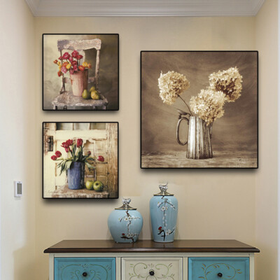 Vintge Fruit Flower Poster and Print Tulips Painting on Canvas Wall Art Pictures