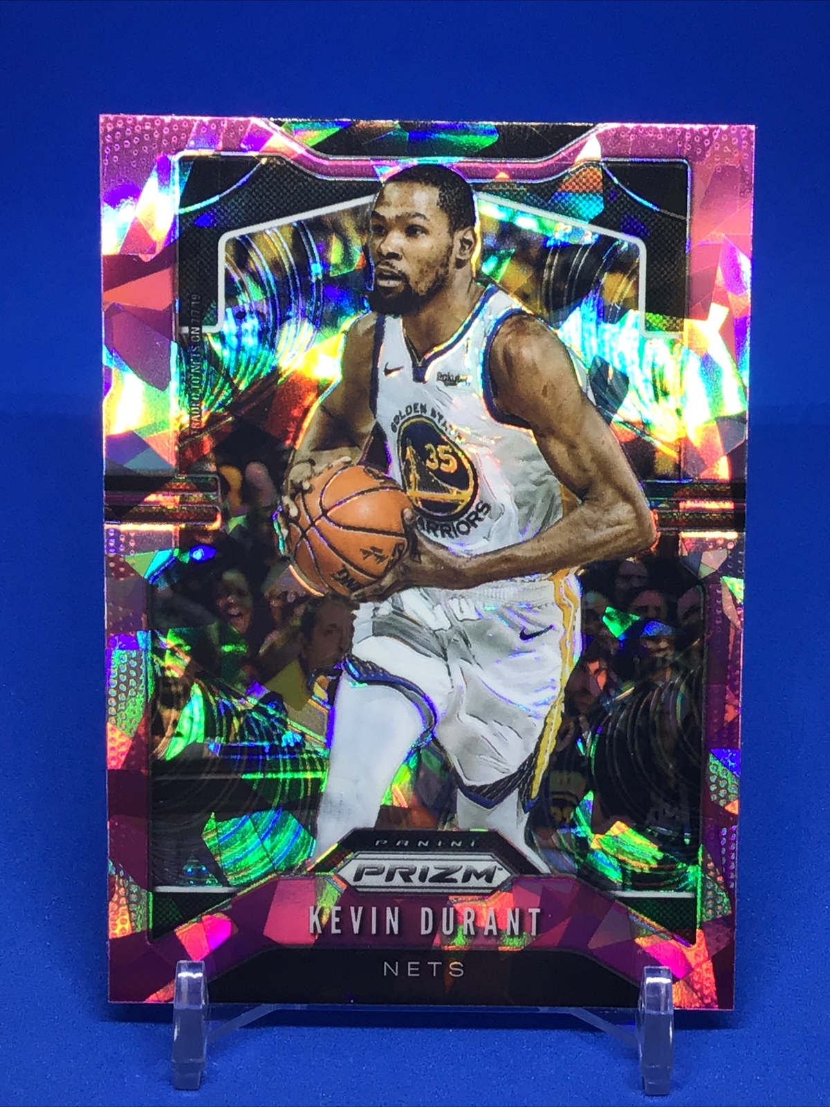 2019-20 Prizm Kevin Durant Pink Cracked Ice Parallel SP Nets Warriors