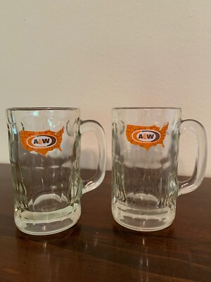 A & W Root Beer Mugs - vintage - set of 2- EUC