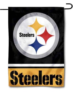 NFL Pittsburgh Steelers Garden Flag Double Sided NFL Steelers Premium Yard Flag