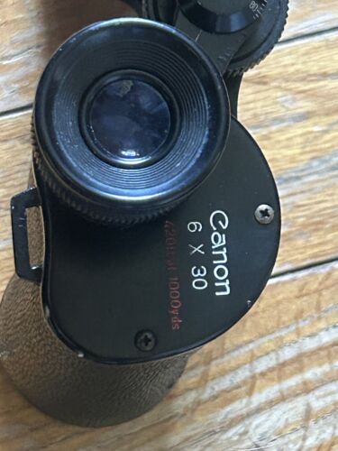 Vintage CANON COATED BINOCULARS Japan 6X30 10198 w Canon ORIGINAL LEATHER CASE - Picture 4 of 15