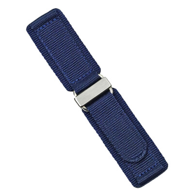 B & R Bands Navy Double Layer Nylon Hook N' Loop Watch Band Strap 20mm 22m 24mm
