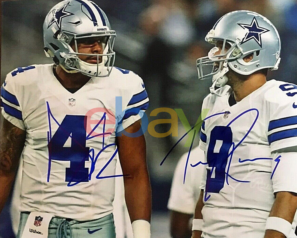 Dak Prescott Tony Romo Signed Dallas Cowboys 8x10 Photo reprint