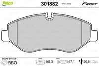 Valeo 301882 Bremsbelagsatz, Scheibenbremse FüR MERCEDES-BENZ VW