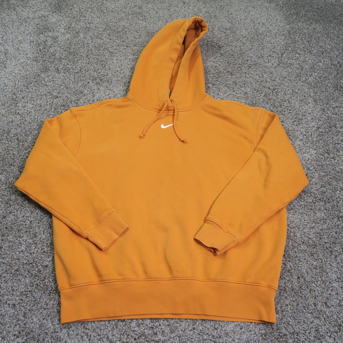 VTG Nike Hoodie Womens Small Orange Center Swoosh Oversized Sweatshirt Y2K  90s
