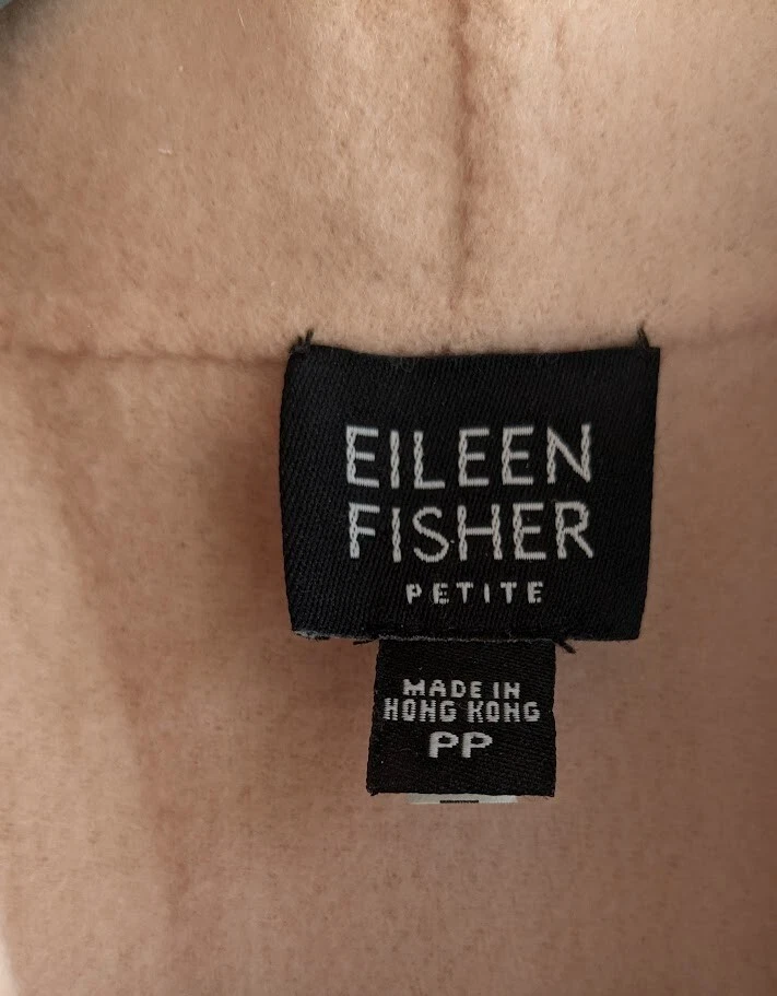 复古 Eileen Fisher 女式开衫尺寸 PP 开放式羊毛羊绒开衫豪华 — 第 4/4 张图片