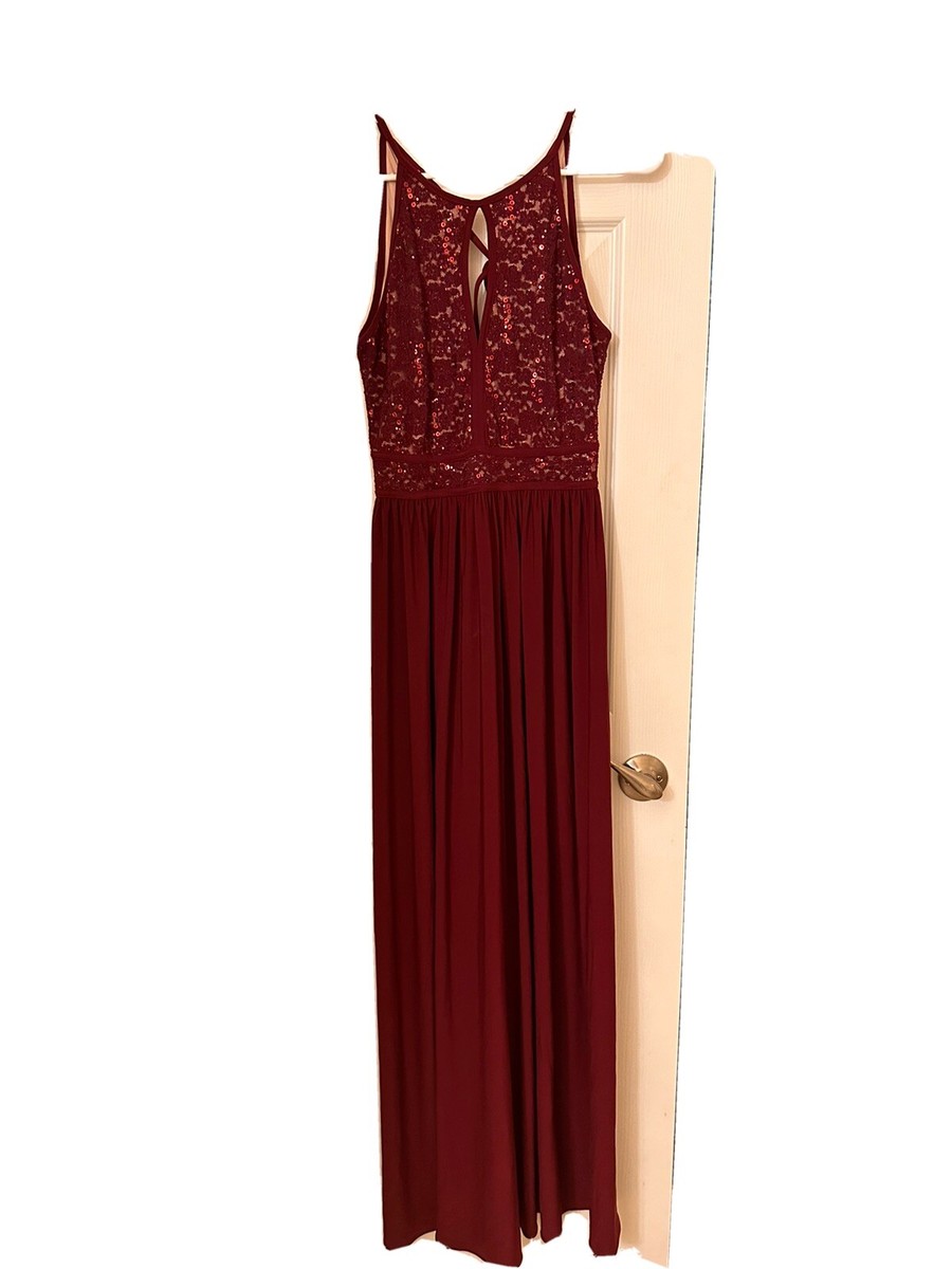 chinese dress ladies Under The Stars Halter Maxi Dress Burgundy main image 1