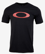 Oakley Mens Laser Stripe Ellipse Short Sleeve Tee T-Shirt Blackout Large L NEW