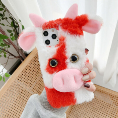 Case for iPhone 13 Pro Max Mini 12 11 XS XR X 8 7 6s Soft Fluffy Fur Cover Shell