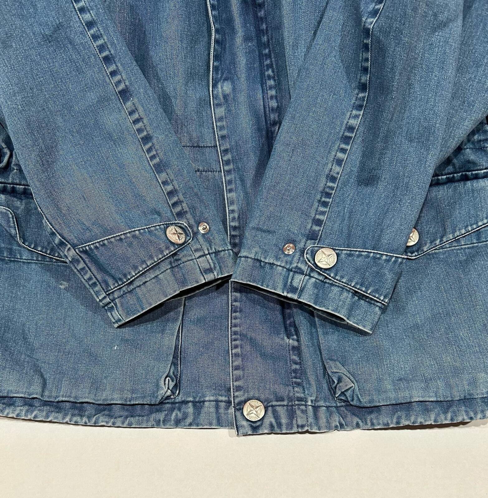 Nautica Vintage Y2K Denim Utility Jacket Sz M - Drawstring Detail image 9