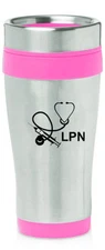 Stainless Steel Insulated 16oz Travel Mug Cup Licensed Practical Nurse LPN