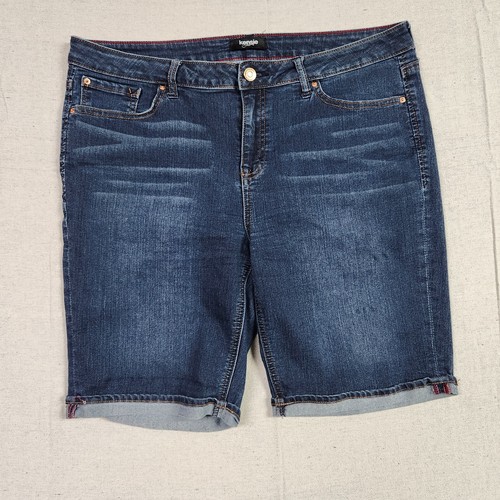 Kensie Jeans Shorts Women Size 32 Blue Denim Bermuda Flat Front Ladies |  eBay