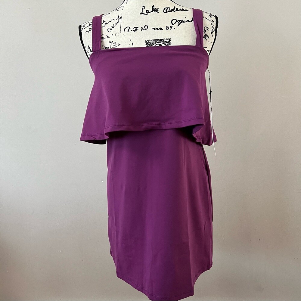 open lace back dress Susana Monaco Eggplant Front Twist Cut Out V Neck Long Sleeve Mini Dre   Luscious Boutique
