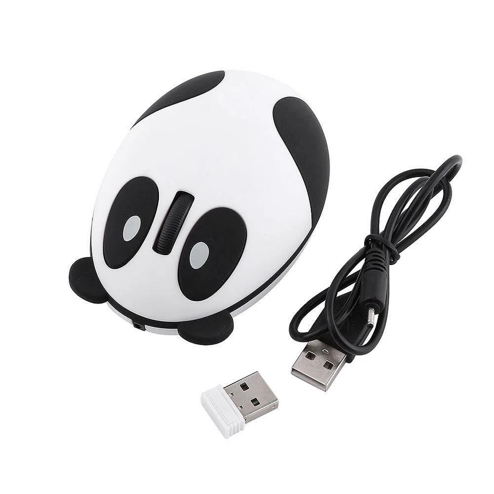 2.4G Wireless Optica Mouse 1200DPI Rechargeable Panda Shape Mouse for Computer - Image 2 of 4