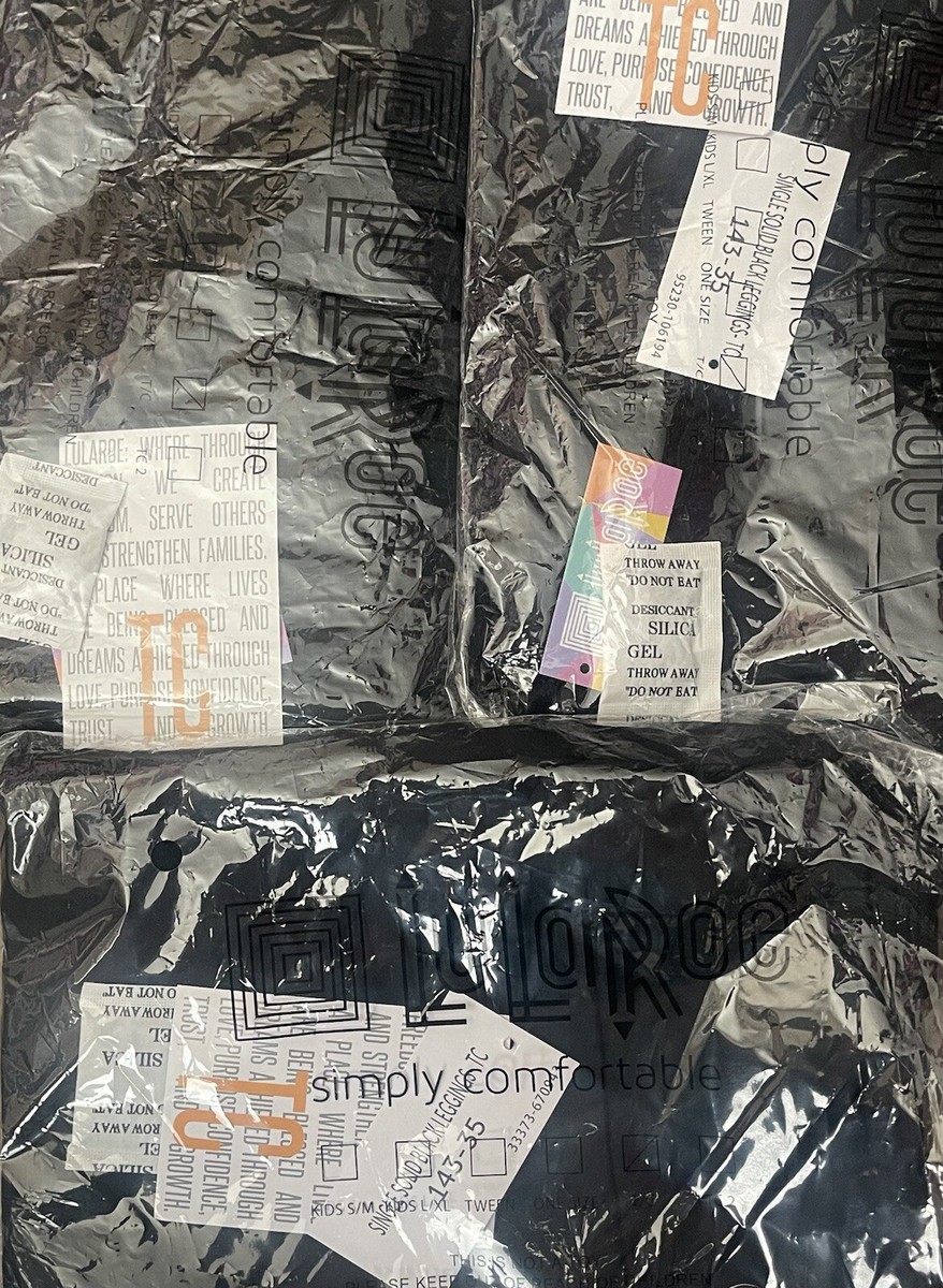 写真 LuLaRoe TC SOLID BLACK Leggings 1 pair NEW In Package Tall And