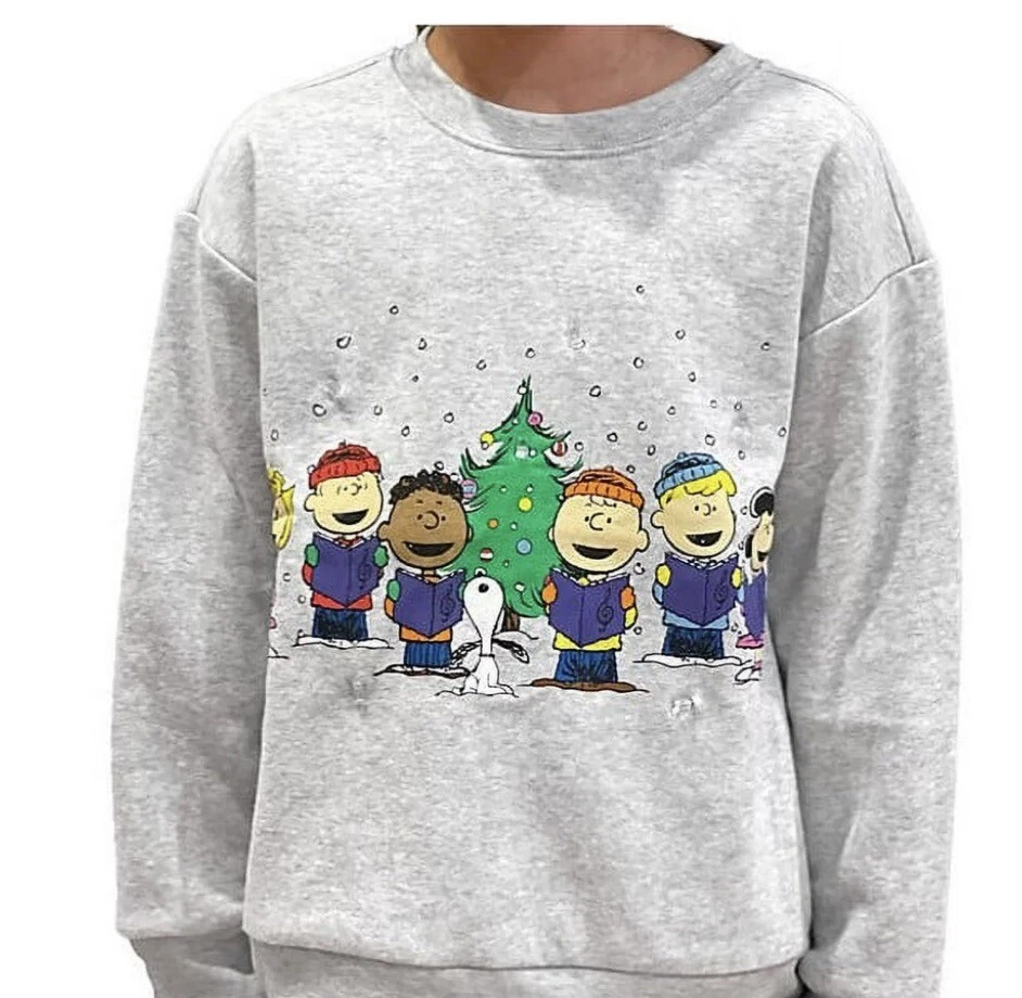 Peanuts Kid's Charlie Brown Light-Up Holiday Crewneck Sweatshirt L