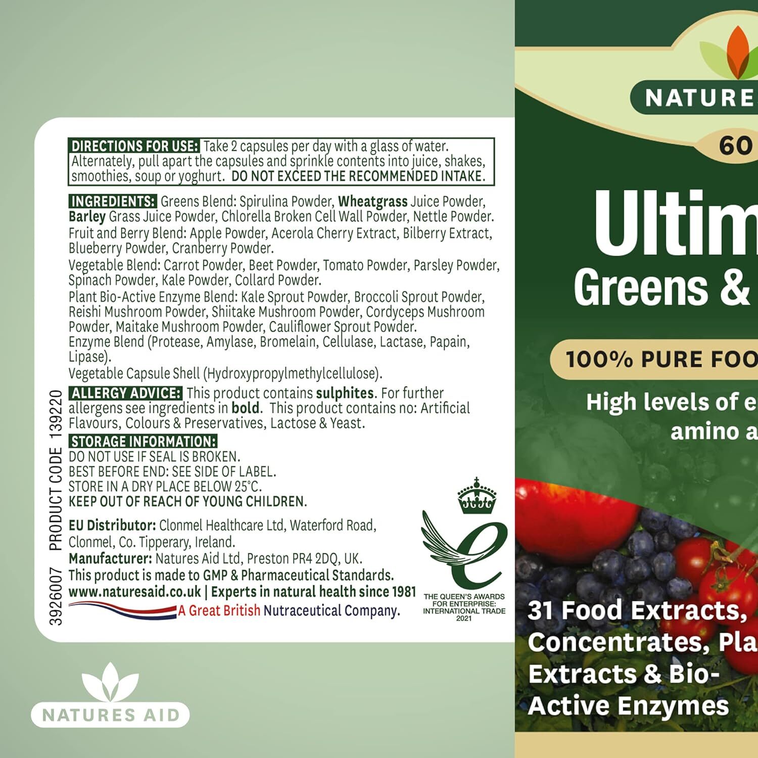 Natures Aid Ultimate Greens & Berries, 60 Capsules 5023652392069 eBay