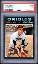 1971 Topps Baseball Card BOBBY GRICH Rookie #193 Baltimore Orioles PSA 7. rookie card picture