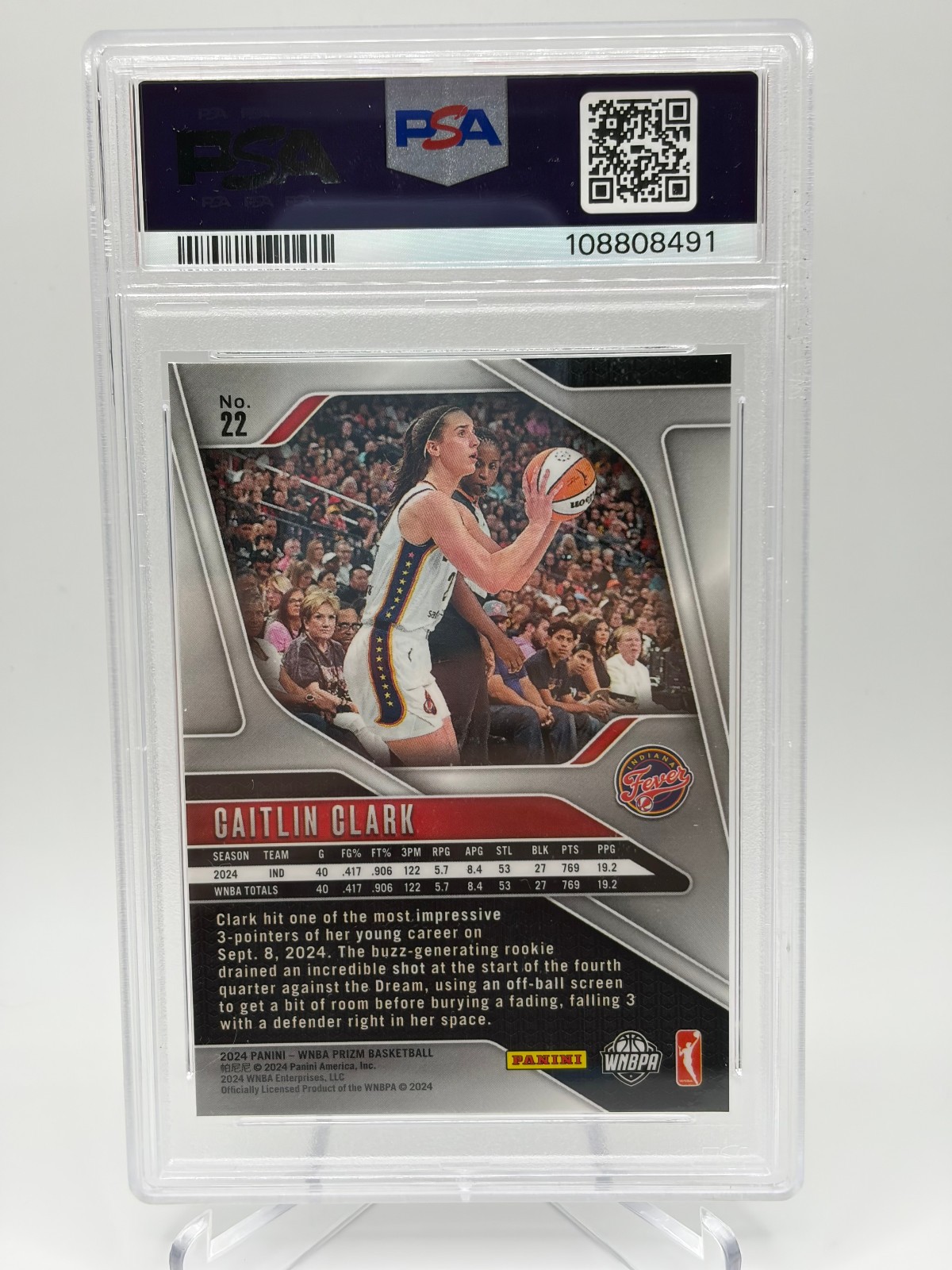 CAITLIN CLARK 2024 PANINI PRIZM WNBA RC GEM MINT PSA 10 INDIANA FEVER!!!!! view 2