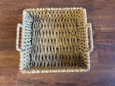 Handwoven Natural Fiber Storage Basket with Handles