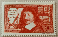 6A-Timbre France YT  341 neuf * année 1937 "descartes"