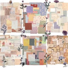 445PCS Vintage Scrapbook Paper Flower Stickers Kit Aesthetic Junk Journal