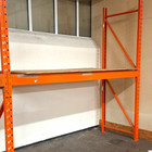 Orange Warehouse Pallet Racking Bay Upright Frames Beams Timber Decking