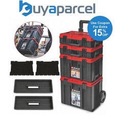 Einhell E-Case 4 Stackable Tower Rolling Mobile Tool Storage Box Trolley Modular