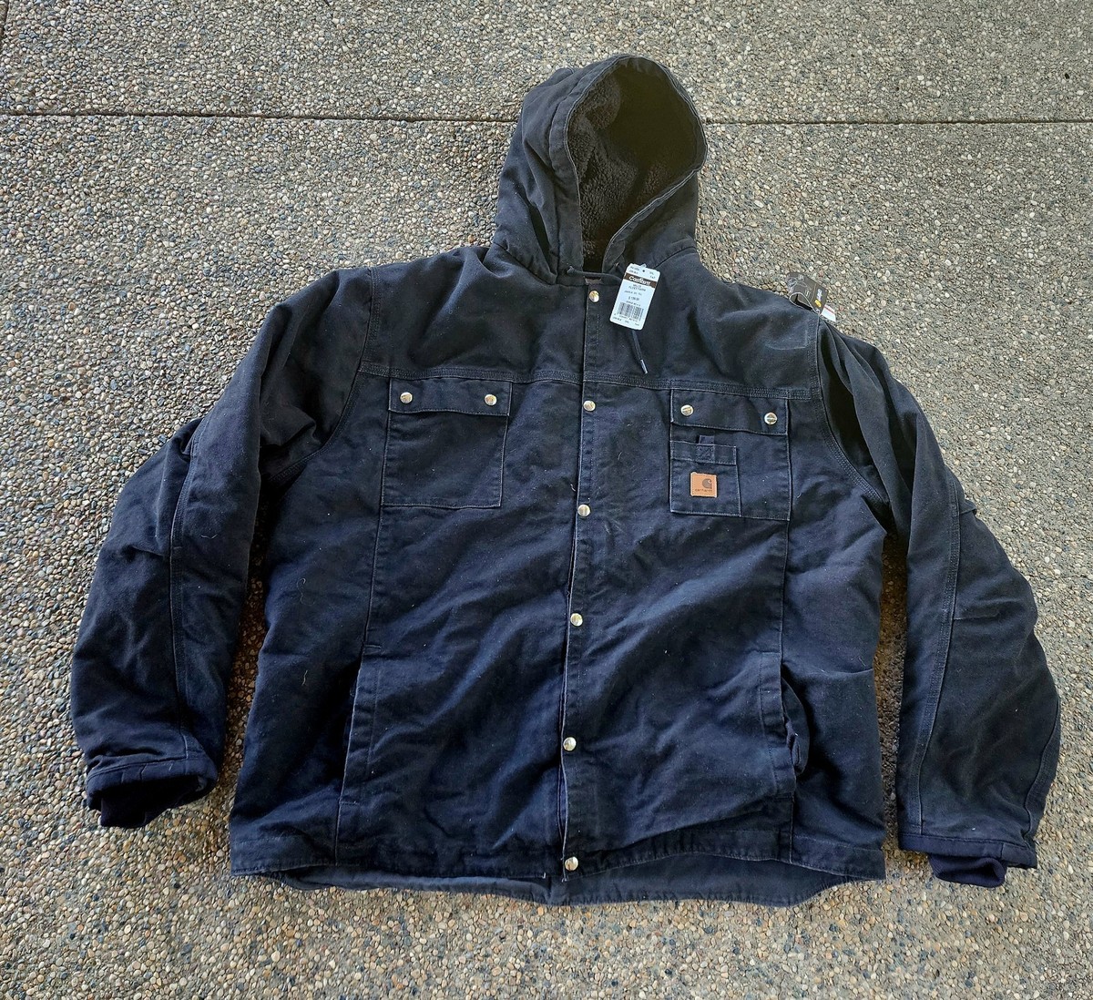 Carhartt Sandstone Jacket Mens 3XL Tall Sherpa Lined Hooded J284