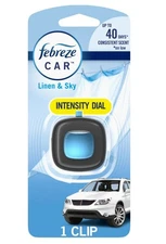 Febreze Car Vent Clips Air Freshener and Odor Eliminator, Linen and Sky Scent