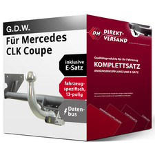 Anhängerkupplung abnehmbar + E-Satz 13pol spezifisch für CLK Coupe 2002-2010 neu