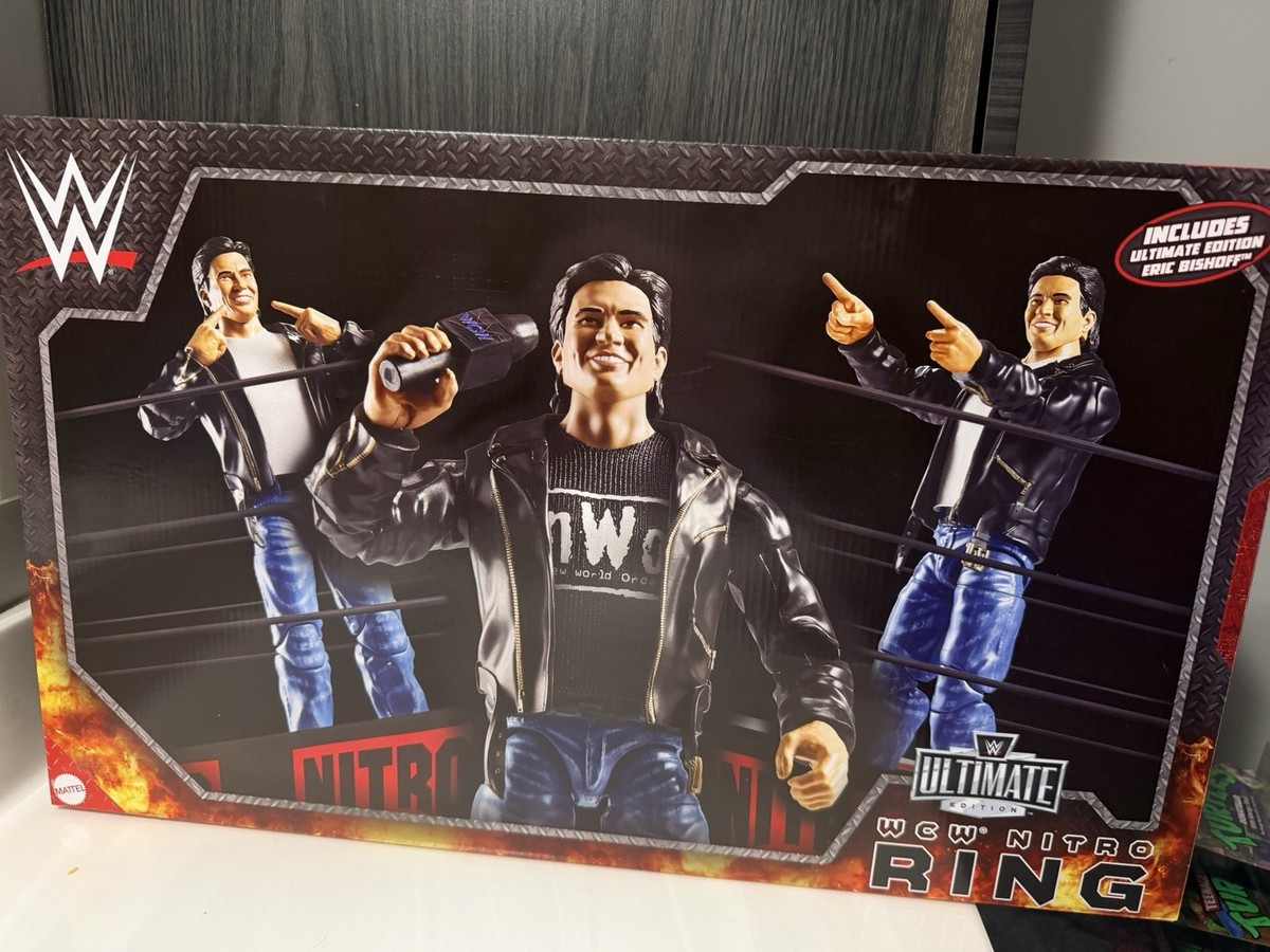 WCW Nitro Wrestling Ring Playset w/ Eric Bischoff Ultimate Edition
