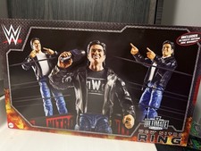 WCW Nitro Wrestling Ring Playset w/ Eric Bischoff Ultimate Edition Mattel New