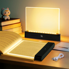 Book Light, Rechargeable Led Reading Light for Book, Clear LED Flat Book Lights