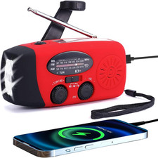 Radio meteorologica portatil de emergencia con manivela autoalimentada solar