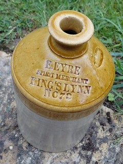 Vintage Antique Victorian Norfolk Bottle Kings Lynn Small Flagon