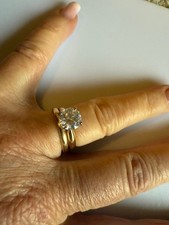 14k Yellow Gold Nexus Simulated 2.04 ct Round Cut Diamond Wedding Set