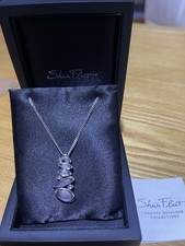 Sheila Fleet Shoreline Pebble Silver Pendant On Chain, Made in Orkney