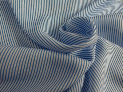 MICRO STRIPE ITALIAN PIMA COTTON VOILE~BLUE/WHITE~18''x30''~DOLL FABRIC