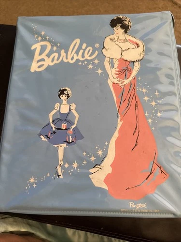 Vintage 1962 barbie mattel midge doll With Case And Accessories And Book