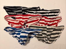 6 Men's Bikini Briefs 95 Soft Cotton Underwear US Size M-L with front pocket