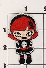 Goth Girl Patch Embroidered Sew On Applique Cosplay Upcycle